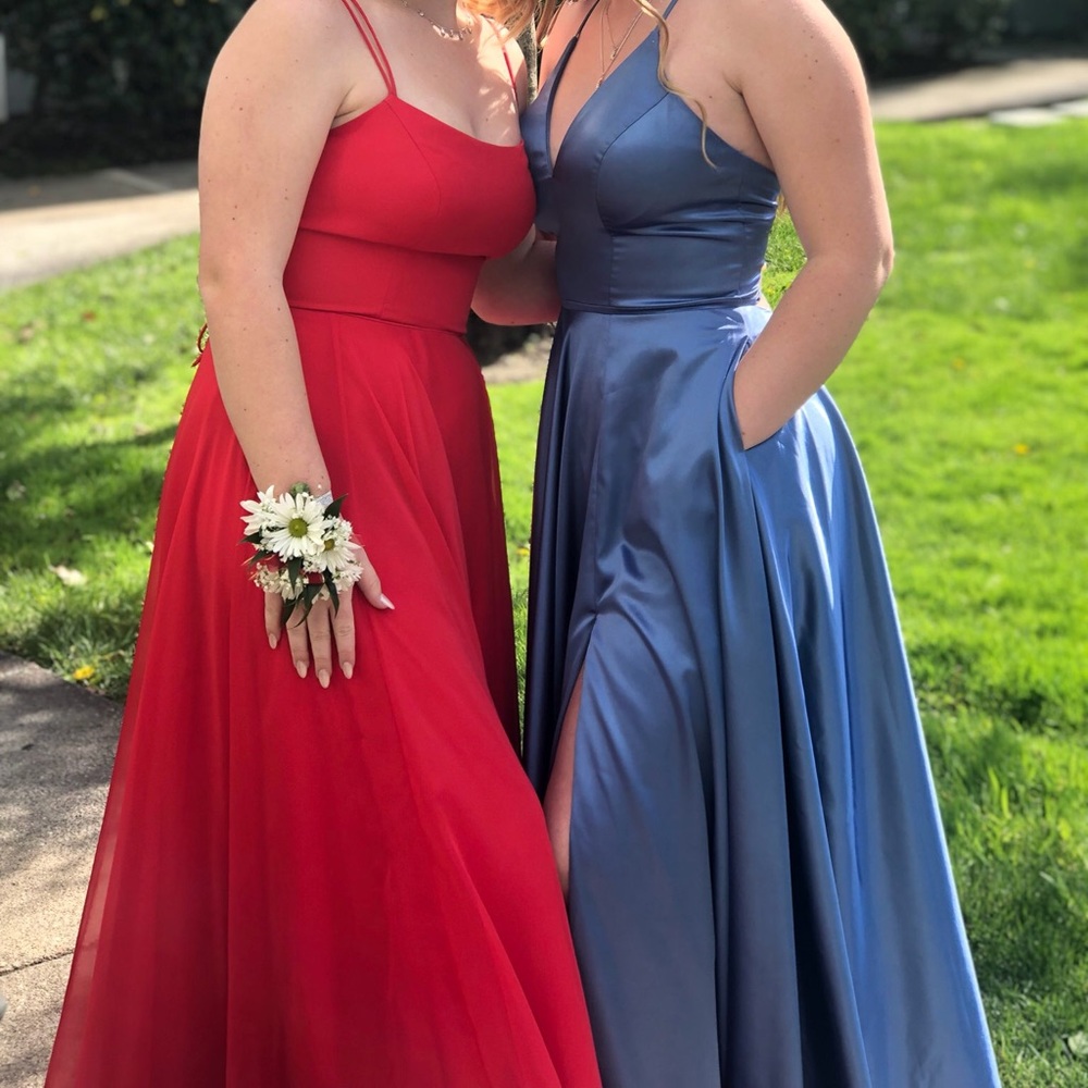 STEEL BLUE PROM DRESS